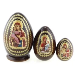 Matroschka MG Vladimir, 3er Set, 13 cm, Eiform Matroschka MG Vladimir, 3er Set, 13 cm, Eiform