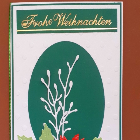 Weihnachtskarte frohe Weihnachten Festtag-Karte Weiß-Grün Oval