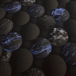 Stoff Baumwolle Jersey 3D Kugeln Murmeln schwarz braun blau beige