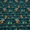 Stoff Baumwolle French Terry Hunde Katzen Feen grün blau braun