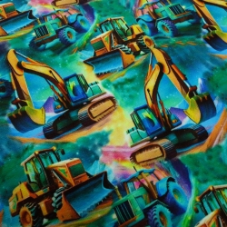 Stoff Baumwolle French Terry Sommersweat Bagger grün gelb smaragd