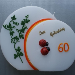 3003 Doppelte Geburtstagskerze mit Glückskäfer