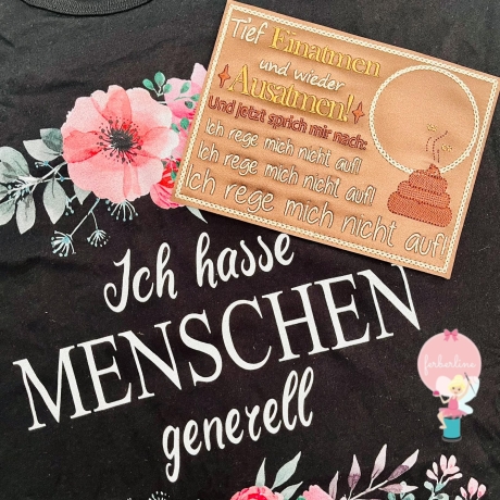 Ferberline Stickdatei ITH MR Set Ruhig bleiben ab 10x10