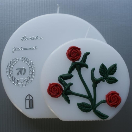 3005 Doppelte Geburtstagskerze mit Rosen