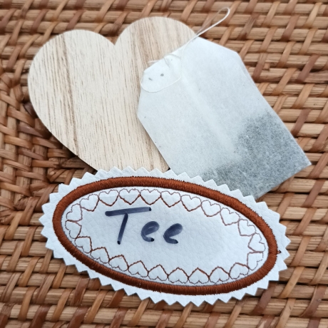 Beschreibbare Aufkleber Herz 12x Stickdatei einzeln und mehrfach
