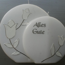 3012 Doppelte Geburtstagskerze mit weißen Tulpen