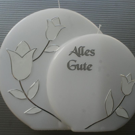 3012 Doppelte Geburtstagskerze mit weißen Tulpen