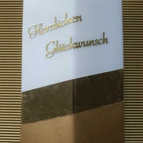 3016 Geburtstagskerze rautenförmig braun-gold