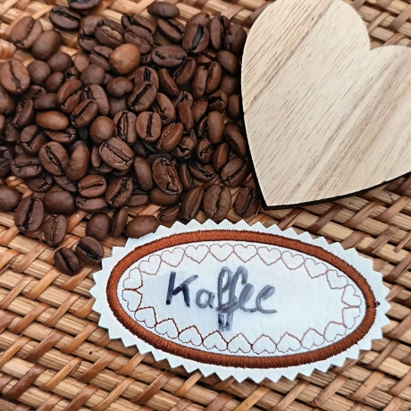 Beschreibbare Aufkleber Herz 12x Stickdatei einzeln und mehrfach