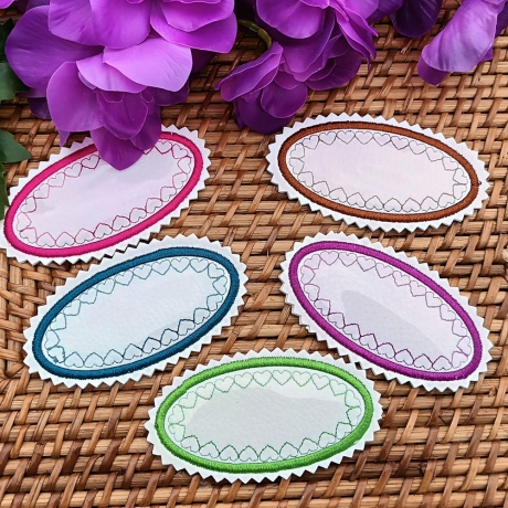 Beschreibbare Aufkleber Herz 12x Stickdatei einzeln und mehrfach