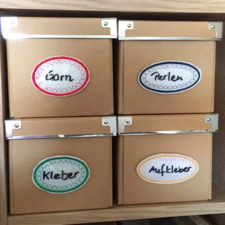 Beschreibbare Aufkleber Herz 12x Stickdatei einzeln und mehrfach