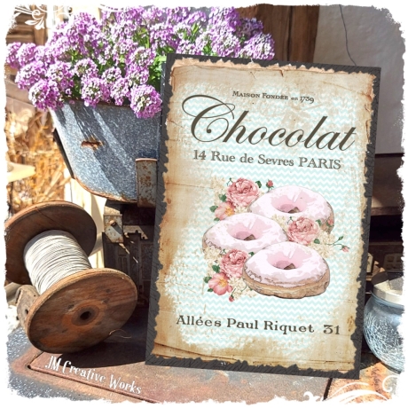 Holzschild-Shabby Chocolat