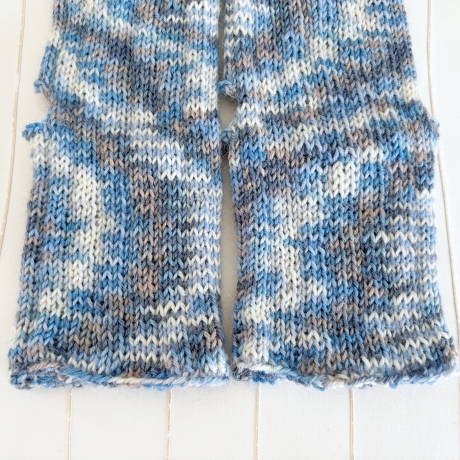 Yogasocken Hellblau Grau Weiß in Rippenmuster gestrickt Gr 36-41