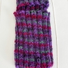 Yogasocken Fußwärmer Lila bunt in Rippen gestrickt Größe 36-41