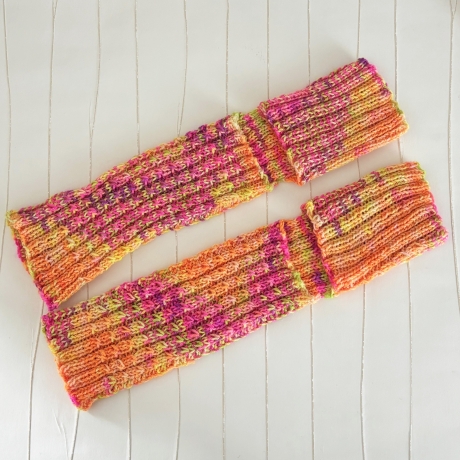 Yogasocken Legwarmer Stulpen Neon Orange Pink Gelb Verlauf 