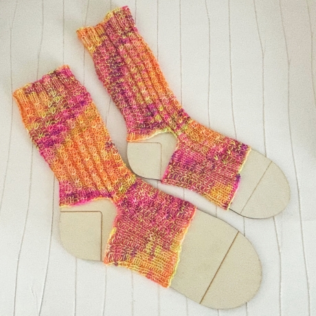 Yogasocken Legwarmer Stulpen Neon Orange Pink Gelb Verlauf 