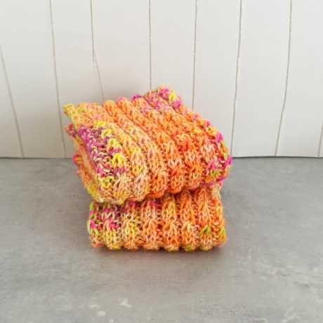 Yogasocken Legwarmer Stulpen Neon Orange Pink Gelb Verlauf 