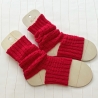 Yogasocken Fußwärmer Rot in Waffelmuster gestrickt Größe 36-41