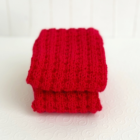 Yogasocken Fußwärmer Rot in Waffelmuster gestrickt Größe 36-41