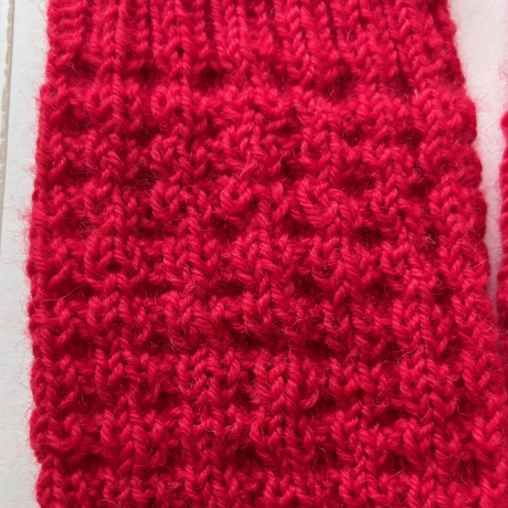 Yogasocken Fußwärmer Rot in Waffelmuster gestrickt Größe 36-41