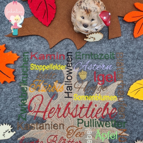 Ferberline Stickdatei Mosaik Herbstliebe ab 13x13cm in 5 Größen