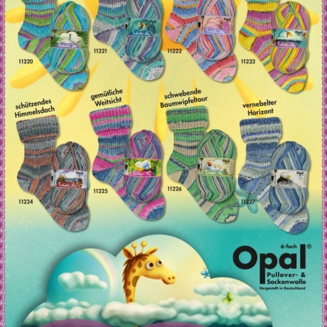 Opal Fantastic Sky, 6-fädige Sockenwolle, Farbe 11224