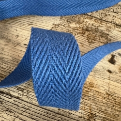 Gurtband uni Fischgrät Design 30 mm jeansblau 