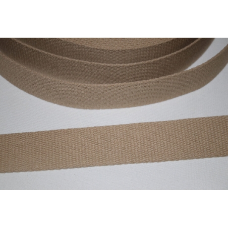 Gurtband Baumwolle 30 mm beige Baumwoll-Gurtband