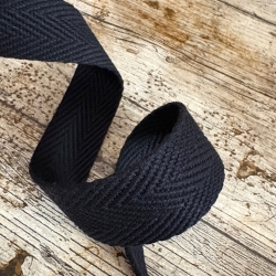 Gurtband uni Fischgrät Design 30 mm schwarz 