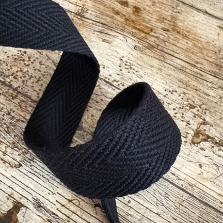 Gurtband uni Fischgrät Design 30 mm schwarz 