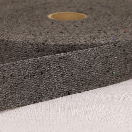 Gurtband 30 mm meliert GRAU schwarz anthrazit