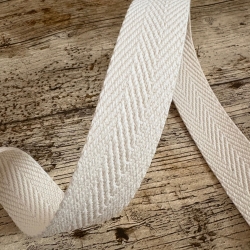 Gurtband uni Fischgrät Design 30 mm natur