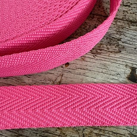 Gurtband uni Fischgrät Design 30 mm neonpink
