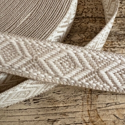 Gurtband mit Design Baumwolle 30 mm sand & natur 