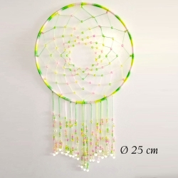 Traumfänger & Perlen Wandschmuck Wohndeko Dreamcatcher Pastellfar