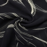 Stoff Viskose Chiffon Georgette abstrakt Kreise schwarz vanille