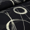 Stoff Viskose Chiffon Georgette abstrakt Kreise schwarz vanille