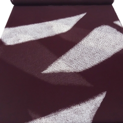 Stoffe Viskose Chiffon Georgette geometr. Muster bordeaux weiß