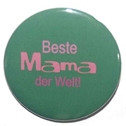 Button 25 mm mit Anstecknadel Spruch Beste Mama der Welt
