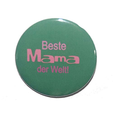 Button 50 mm mit Anstecknadel Spruch Beste Mama der Welt