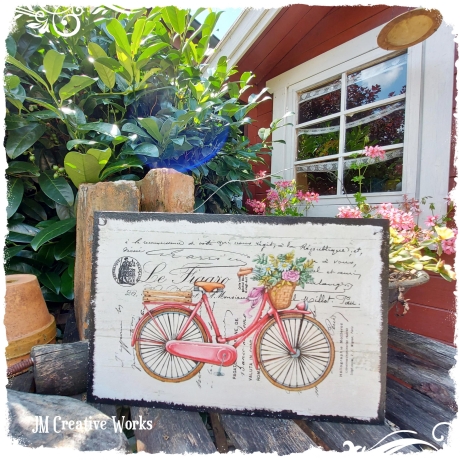 Holzschild-Shabby Fahrrad