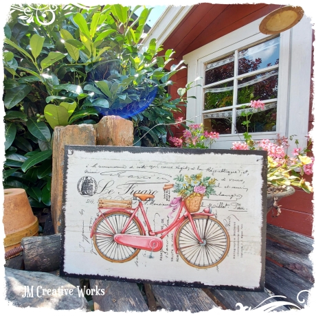 Holzschild-Shabby Fahrrad