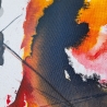 Abstrakt Acrylbild Contemporary Art rot schwarz weiß gelb