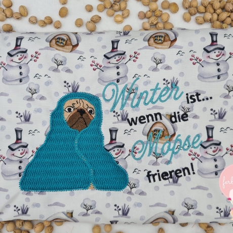 Ferberline Stickdatei MugRug Set Wintermops ab 10x10