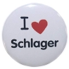 Button 25 mm mit Anstecknadel Spruch I love Schlager