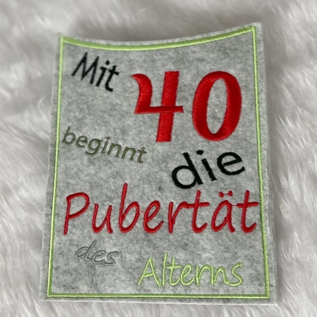 Die Pubertät des Alterns Geschenktasche Stickdatei