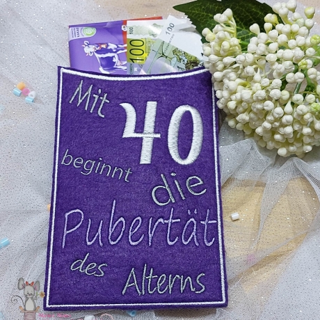 Die Pubertät des Alterns Geschenktasche Stickdatei