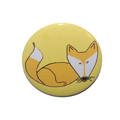 Button 50 mm mit Anstecknadel Motiv Tiere Fuchs Füchse