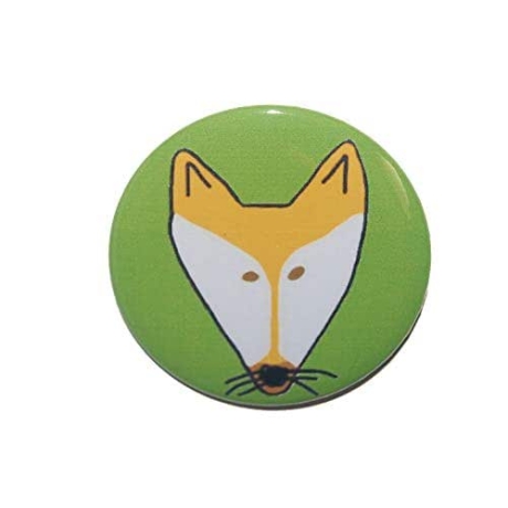 Button 50 mm mit Anstecknadel Motiv Tiere Fuchs Füchse