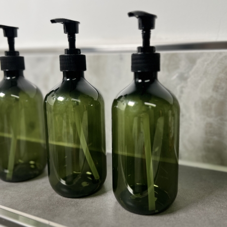 3 Stück Nachfüllb. Shampoo Conditioner Duschgel Spender Flaschen